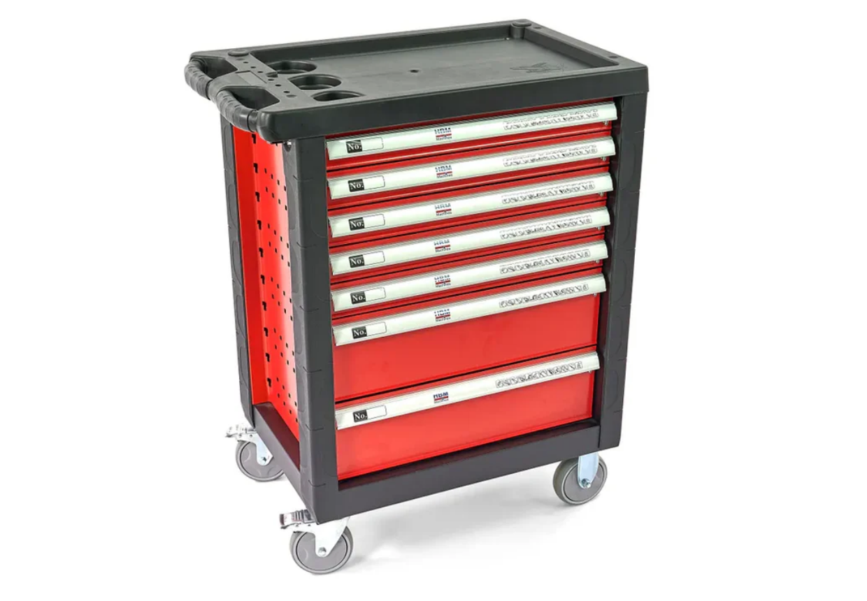 HBM gevulde gereedschapswagen 196-delig, rood